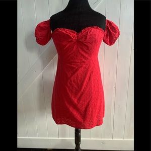 Red eyelet dress